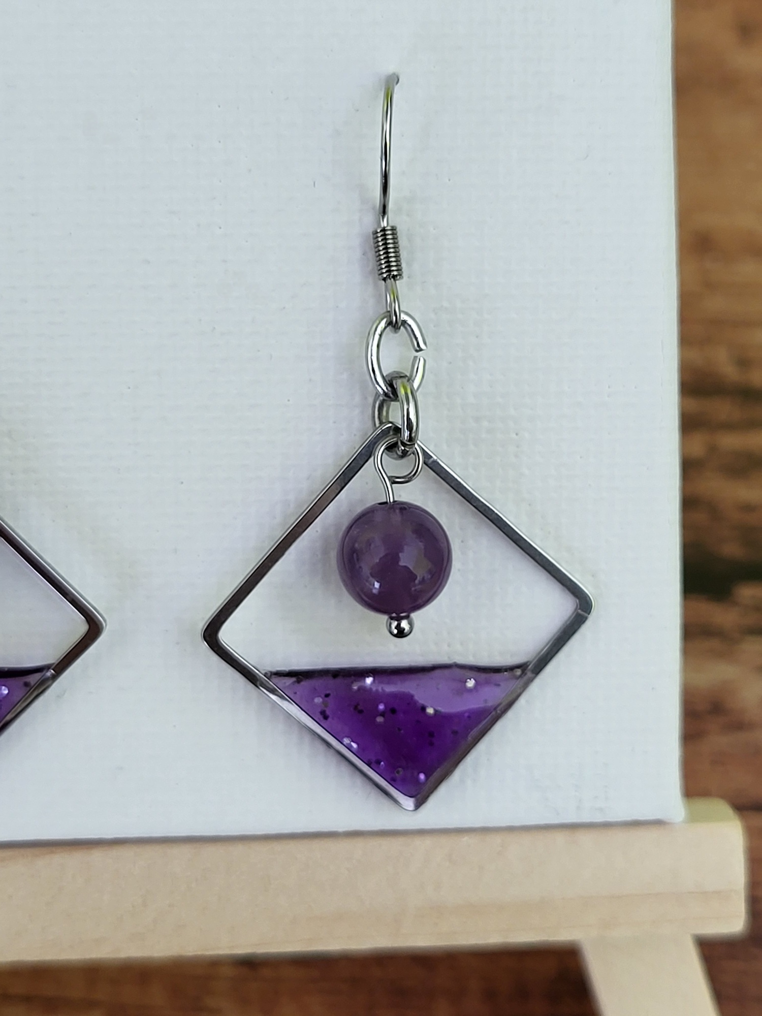 Boucles d'oreilles "Améthyste Géométrique"