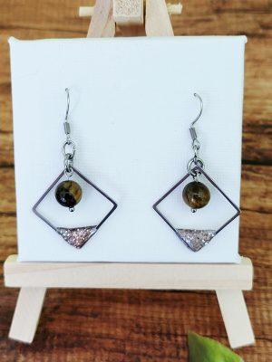 Les Boucles d'oreilles "Améthyste Géométrique"