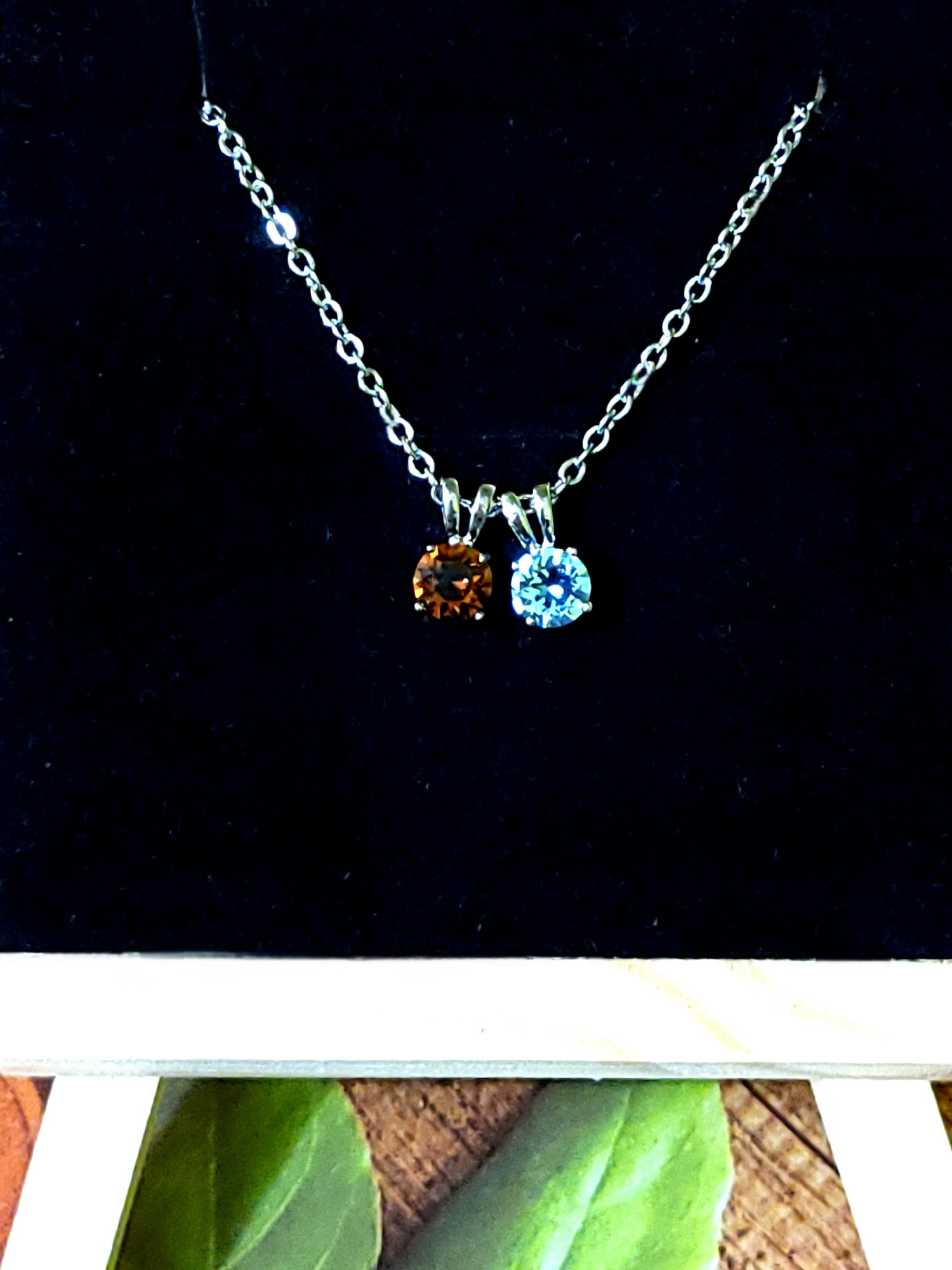 Collier Duo Céleste - Ambre et Bleu Azur