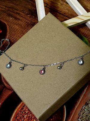 Collier Court "Charms Éclat" – Acier Inoxydable & Cristaux
