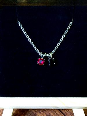 Collier Duo Céleste - Rouge Rubis & Noir Intense